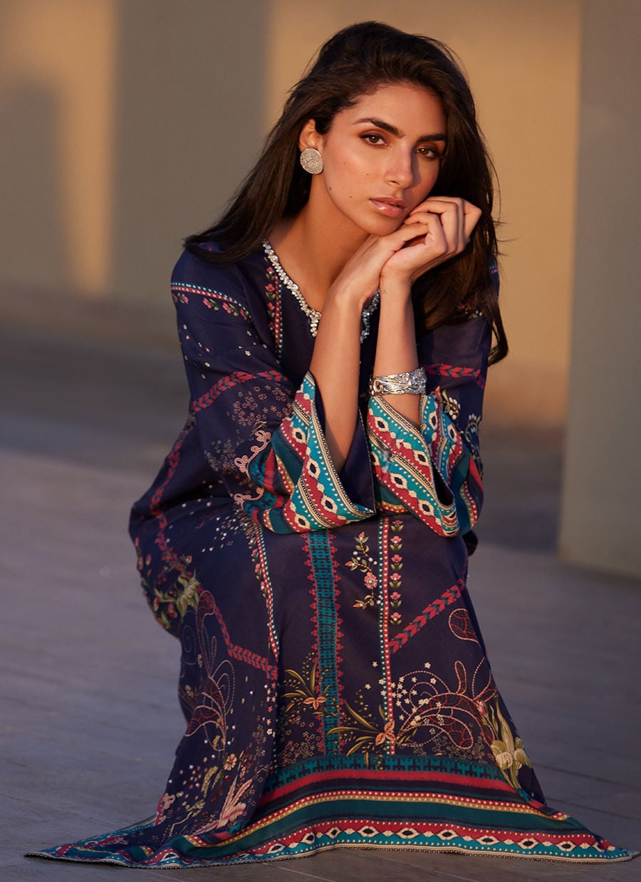 Zahara Midnight Crepe Kaftan | Laani - The Kaftan Edit | FARAH TALIB AZIZ