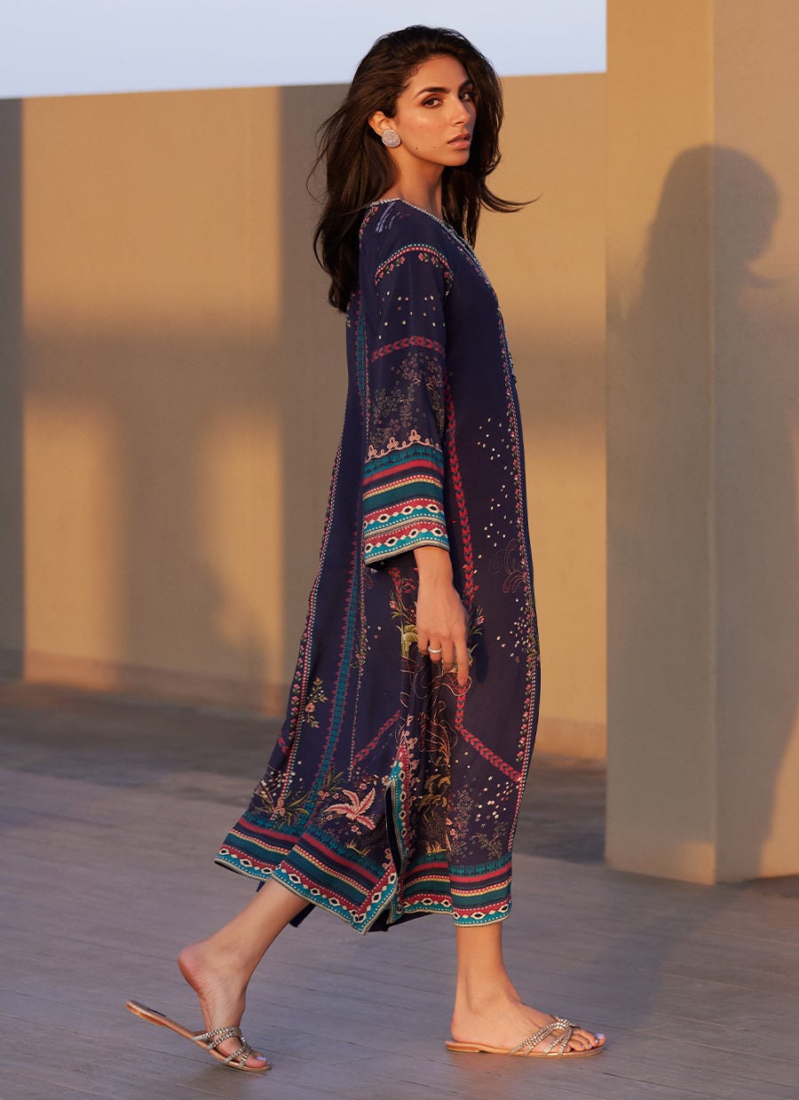 Zahara Midnight Crepe Kaftan | Laani - The Kaftan Edit | FARAH TALIB AZIZ