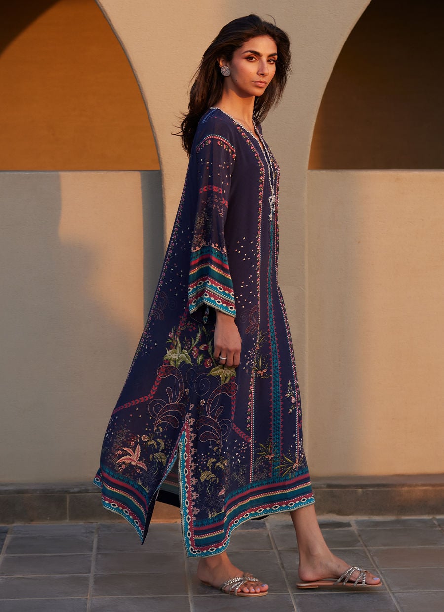 Zahara Midnight Crepe Kaftan | Laani - The Kaftan Edit | FARAH TALIB AZIZ