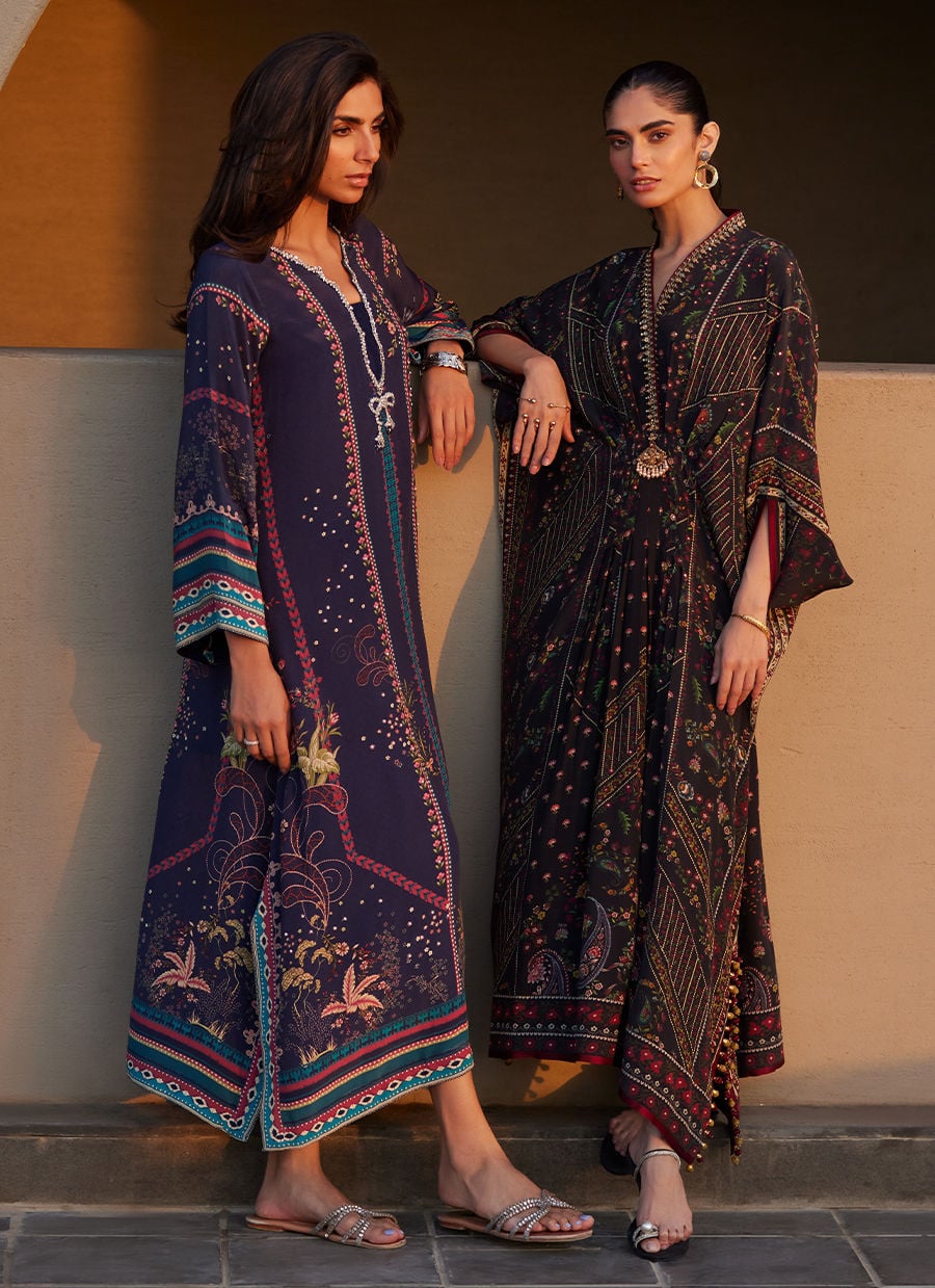 Zahara Midnight Crepe Kaftan | Laani - The Kaftan Edit | FARAH TALIB AZIZ