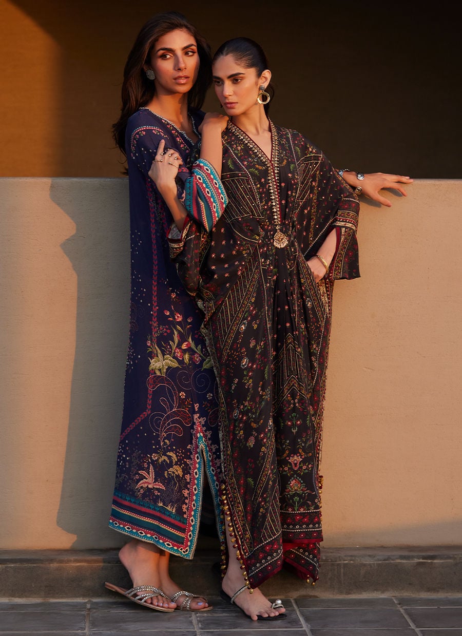 Zahara Midnight Crepe Kaftan | Laani - The Kaftan Edit | FARAH TALIB AZIZ