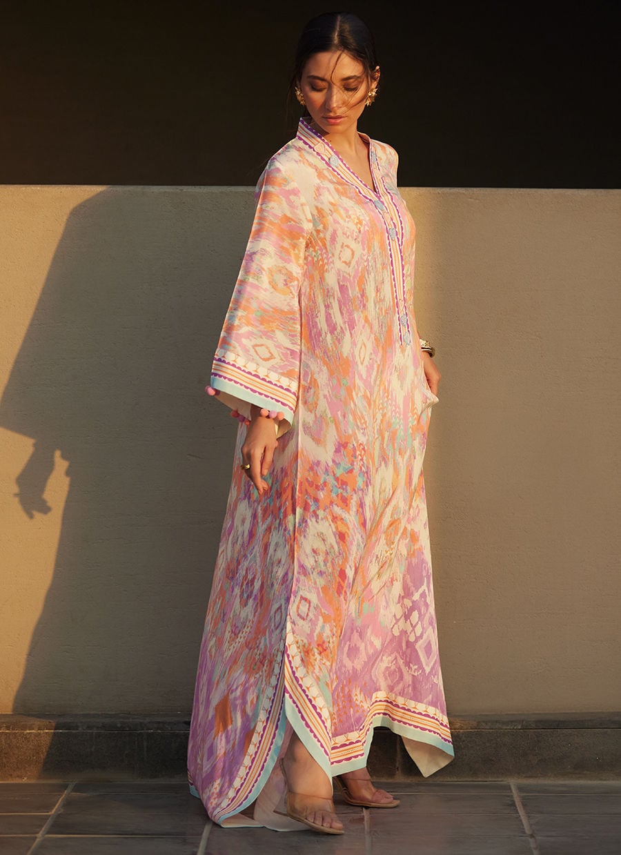 Solana Sunset Crepe Kaftan | Laani - The Kaftan Edit | FARAH TALIB AZIZ