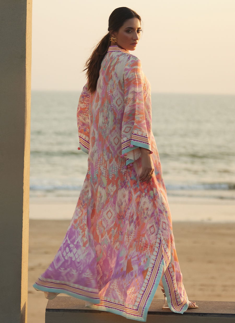 Solana Sunset Crepe Kaftan | Laani - The Kaftan Edit | FARAH TALIB AZIZ