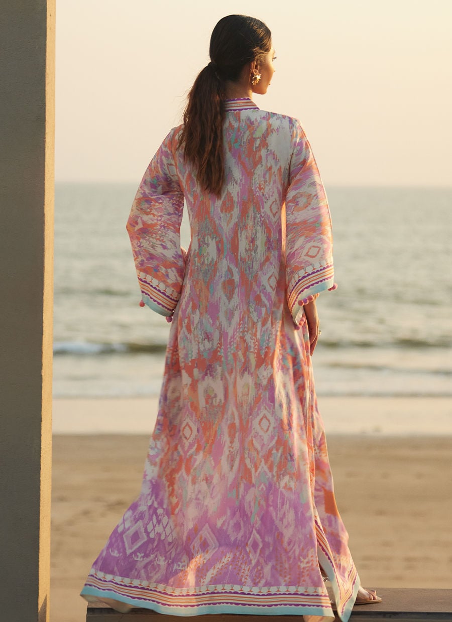 Solana Sunset Crepe Kaftan | Laani - The Kaftan Edit | FARAH TALIB AZIZ
