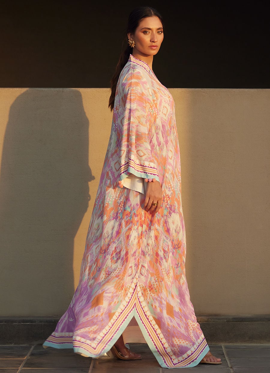 Solana Sunset Crepe Kaftan | Laani - The Kaftan Edit | FARAH TALIB AZIZ