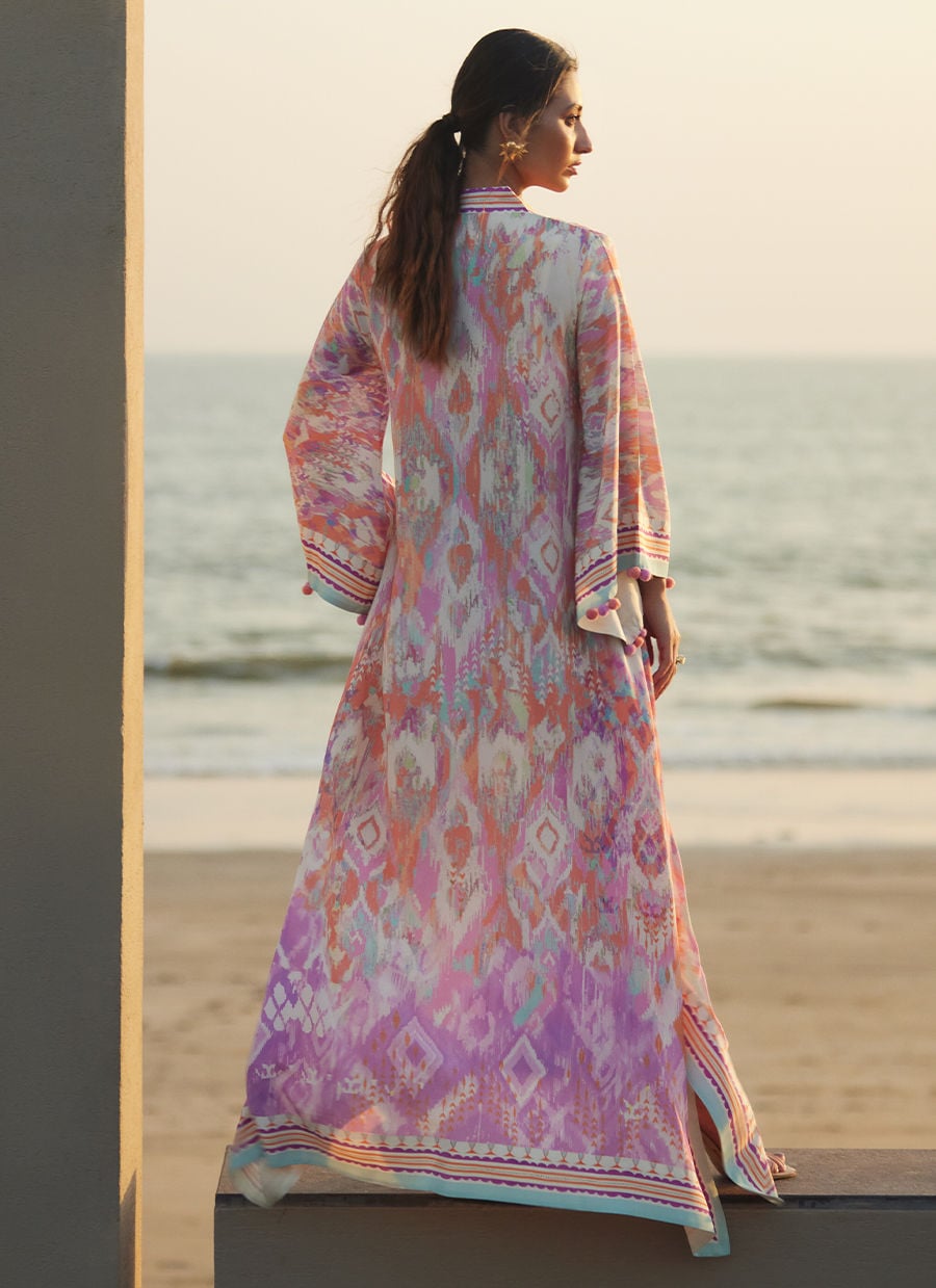 Solana Sunset Crepe Kaftan | Laani - The Kaftan Edit | FARAH TALIB AZIZ