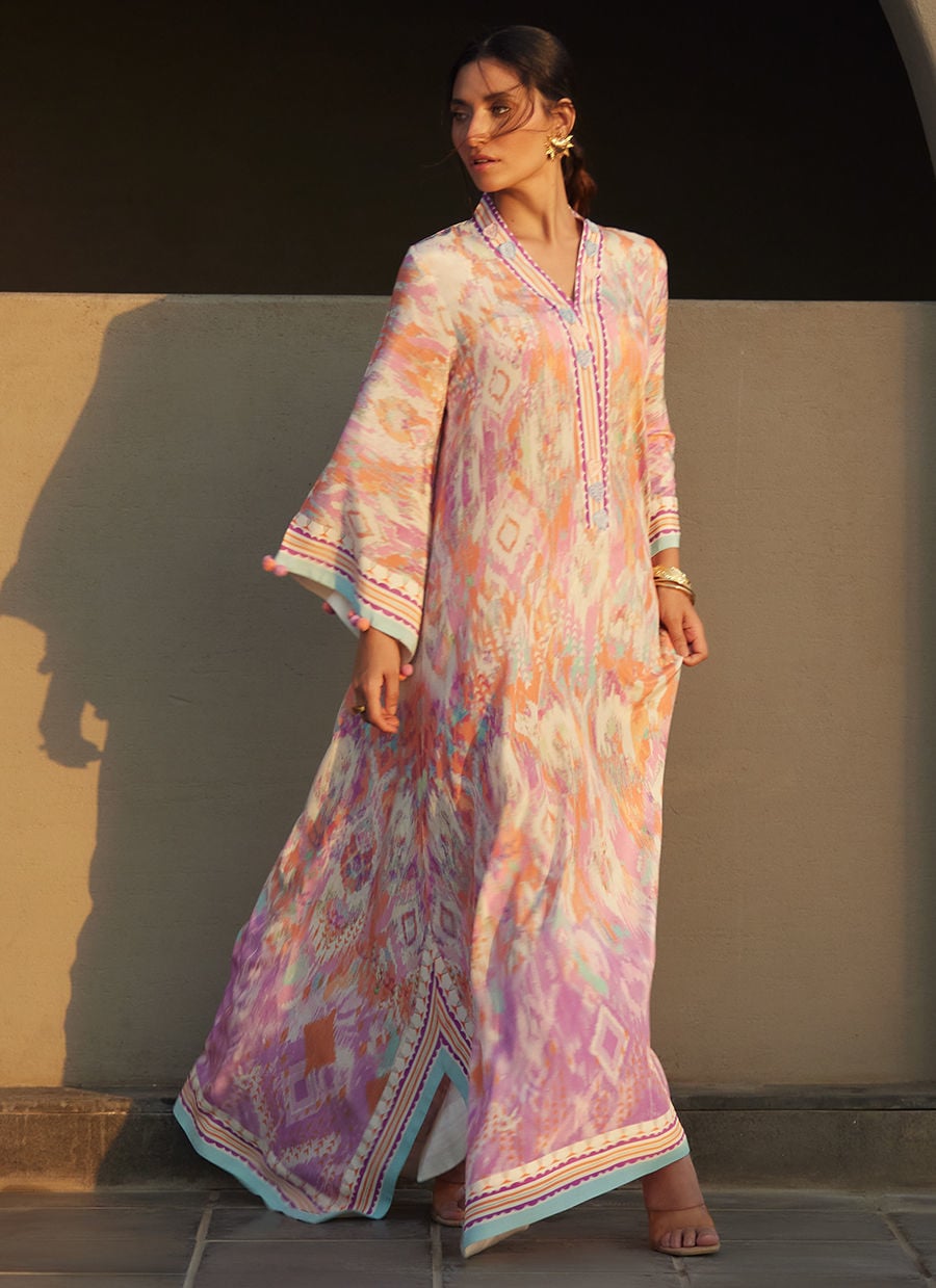 Solana Sunset Crepe Kaftan | Laani - The Kaftan Edit | FARAH TALIB AZIZ