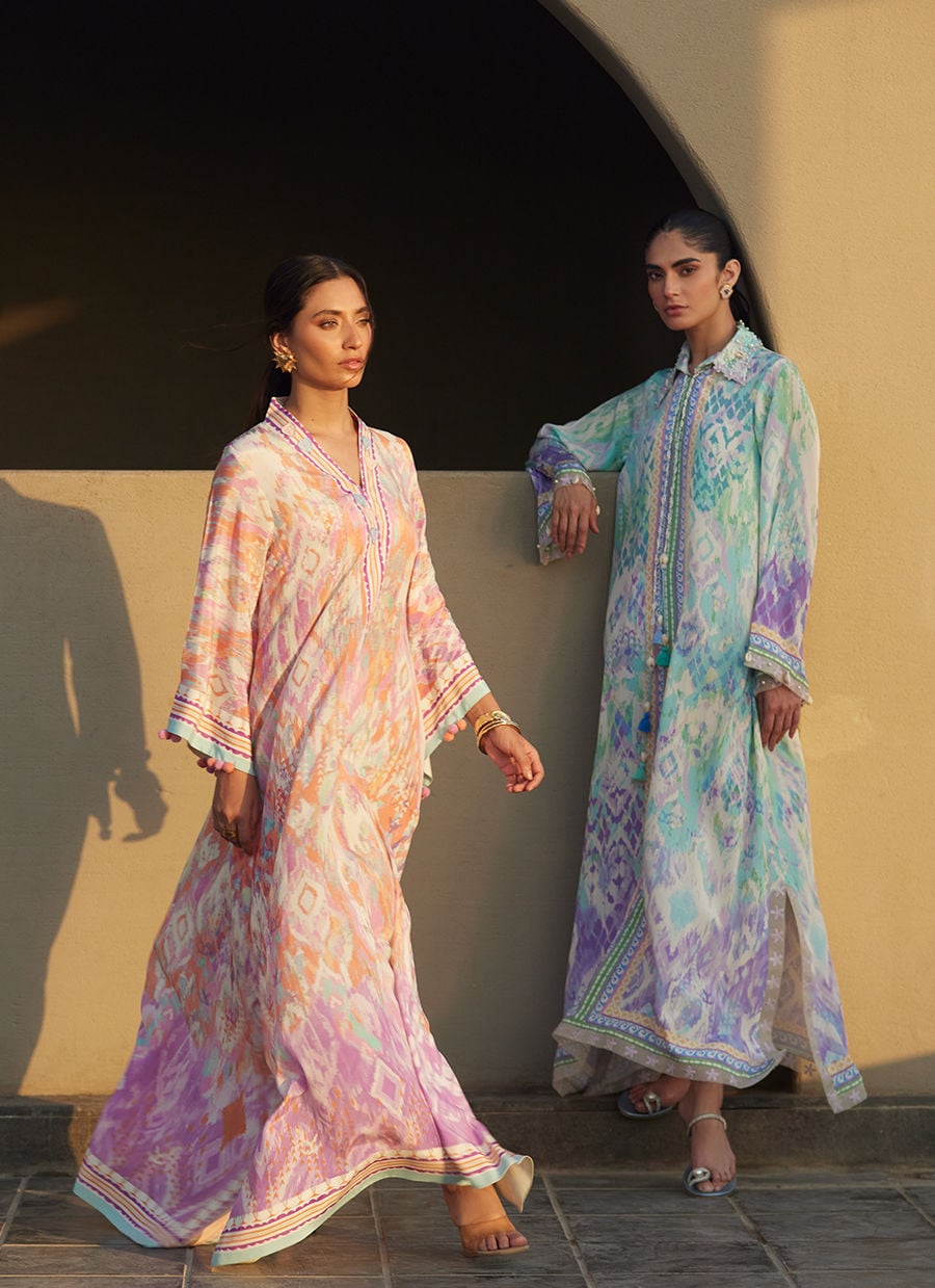 Solana Sunset Crepe Kaftan | Laani - The Kaftan Edit | FARAH TALIB AZIZ