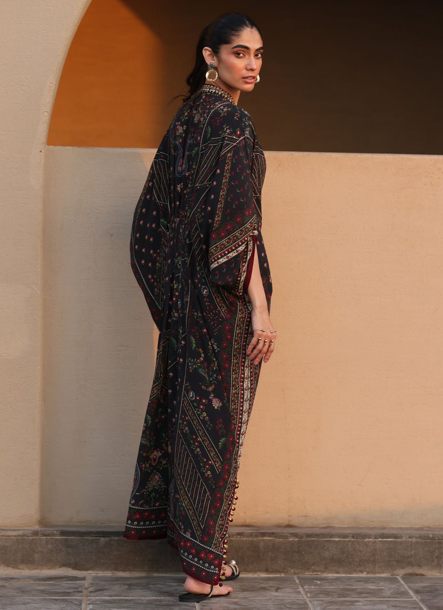 Neroli Onyx Crepe Kaftan | Laani - The Kaftan Edit | FARAH TALIB AZIZ