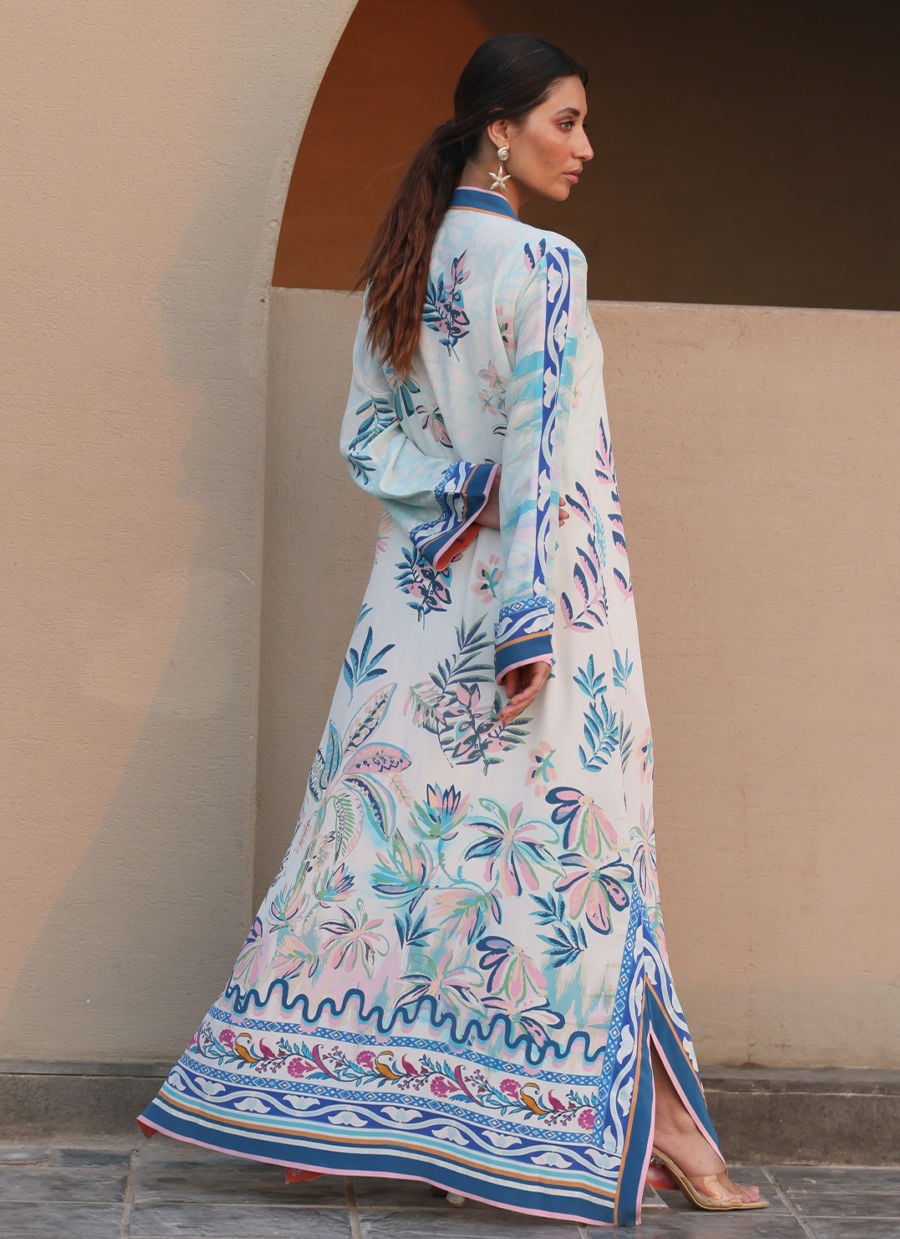 Palmetto Crepe Kaftan | Laani - The Kaftan Edit | FARAH TALIB AZIZ