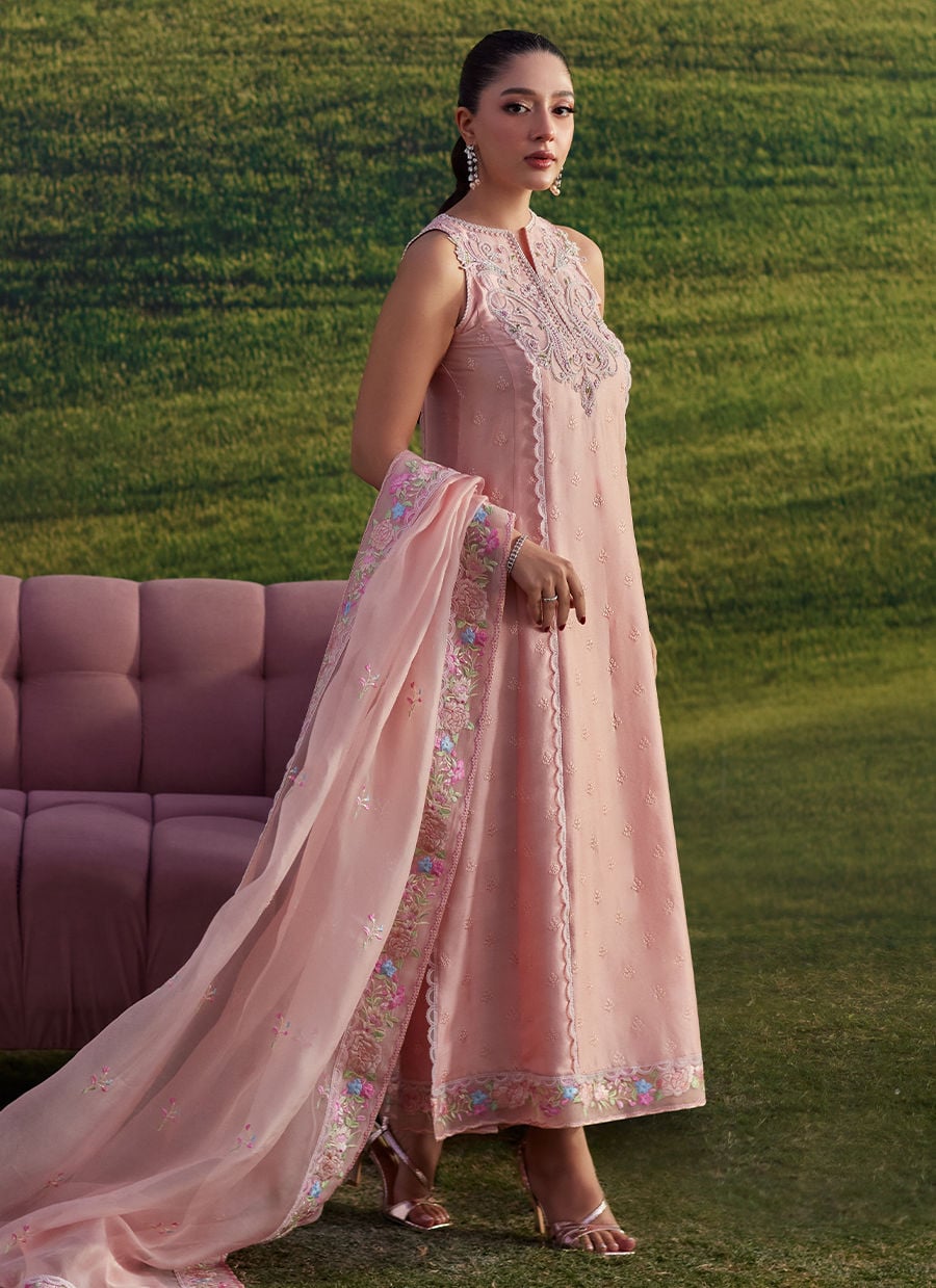 Rosé Reverie Shirt And Dupatta | Luna Eid '26 | FARAH TALIB AZIZ