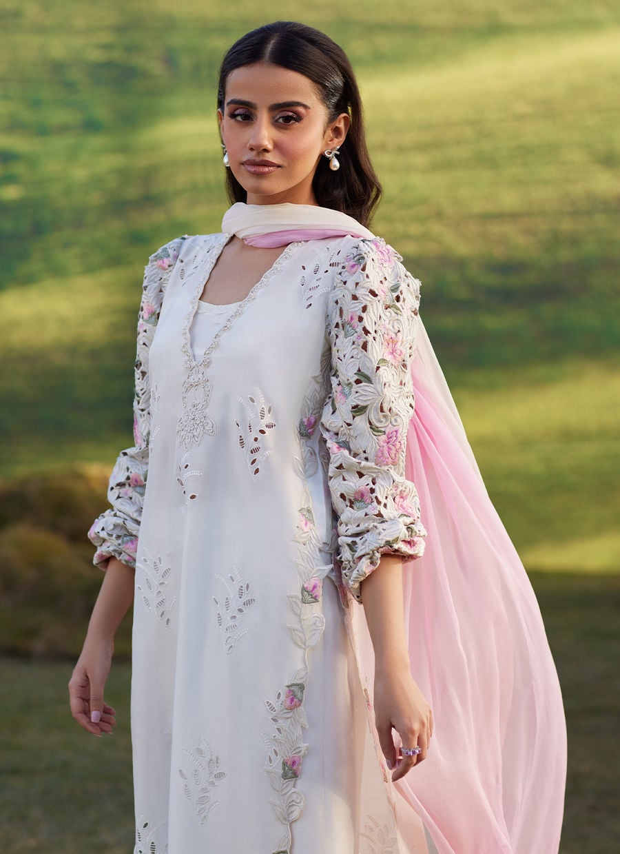 Rose Lace Shirt And Dupatta | Luna Eid '26 | FARAH TALIB AZIZ