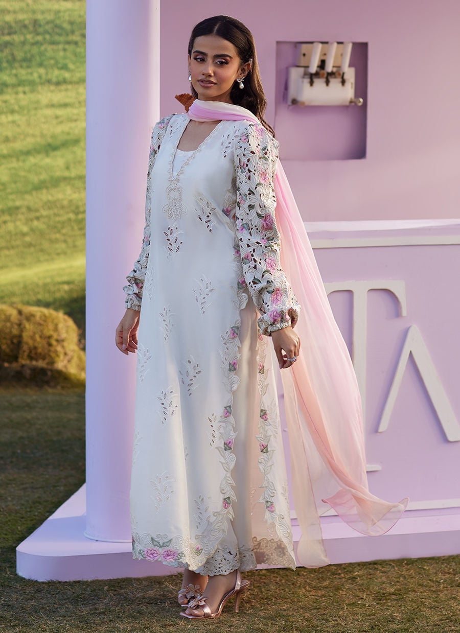 Rose Lace Shirt And Dupatta | Luna Eid '26 | FARAH TALIB AZIZ