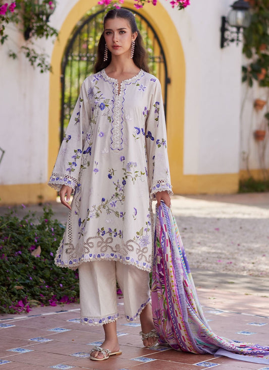 Evita Ivory | Luxury Lawn | FARAH TALIB AZIZ