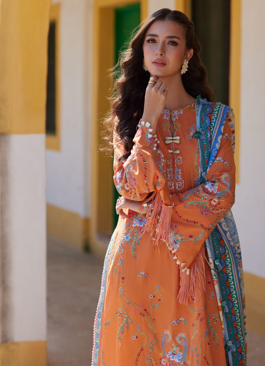 Lucia Burnt Orange | Luxury Lawn | FARAH TALIB AZIZ