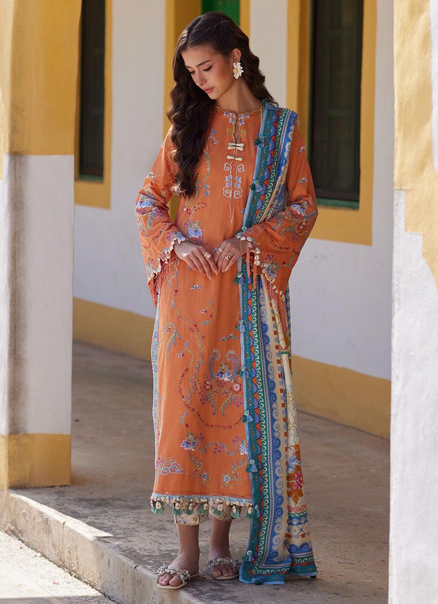 Lucia Burnt Orange | Luxury Lawn | FARAH TALIB AZIZ
