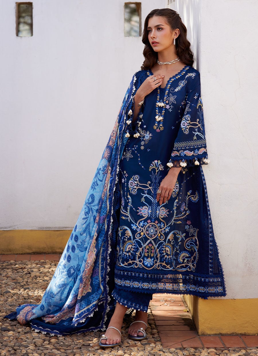 Nia Navy | Luxury Lawn | FARAH TALIB AZIZ