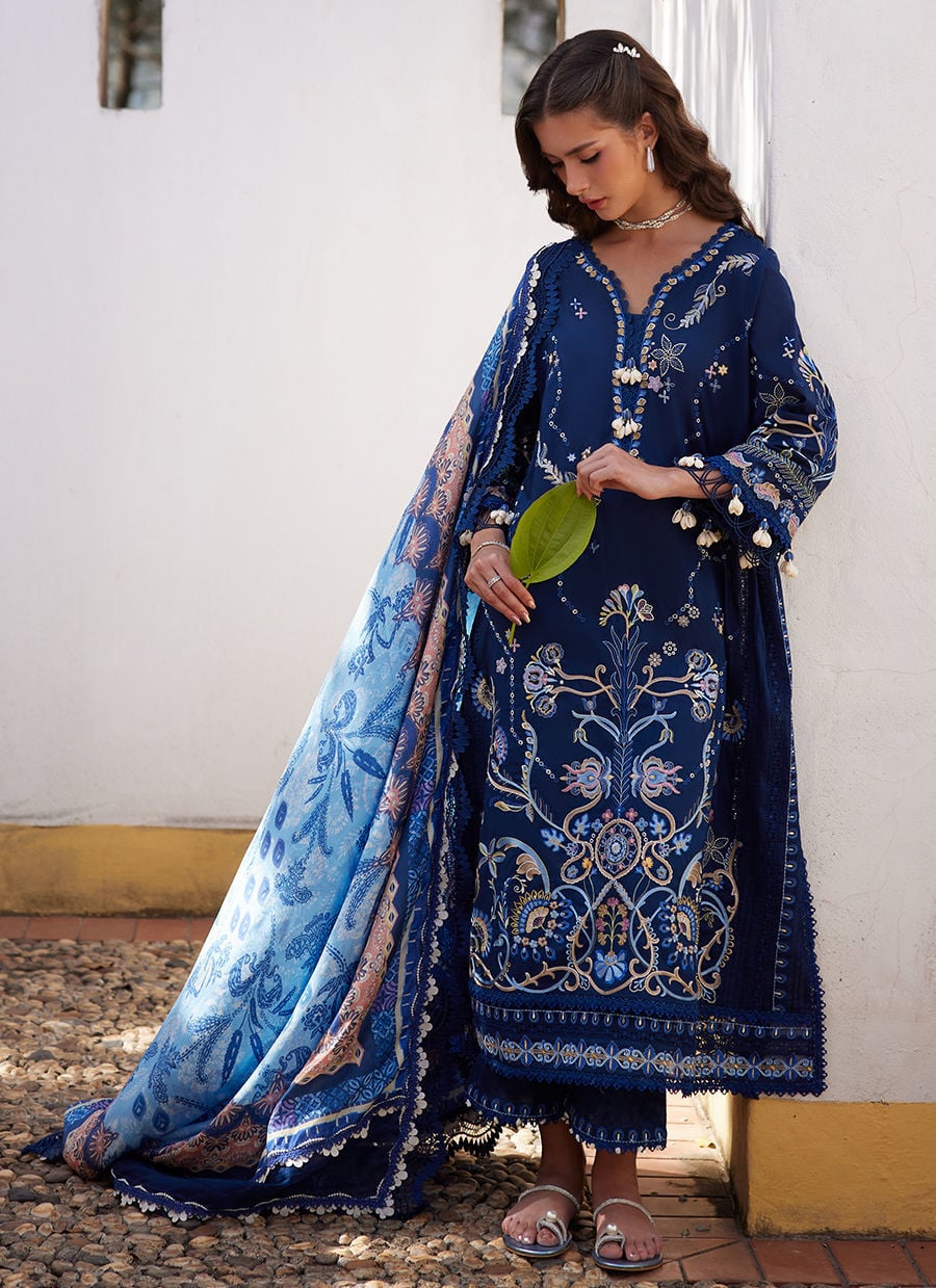 Nia Navy | Luxury Lawn | FARAH TALIB AZIZ