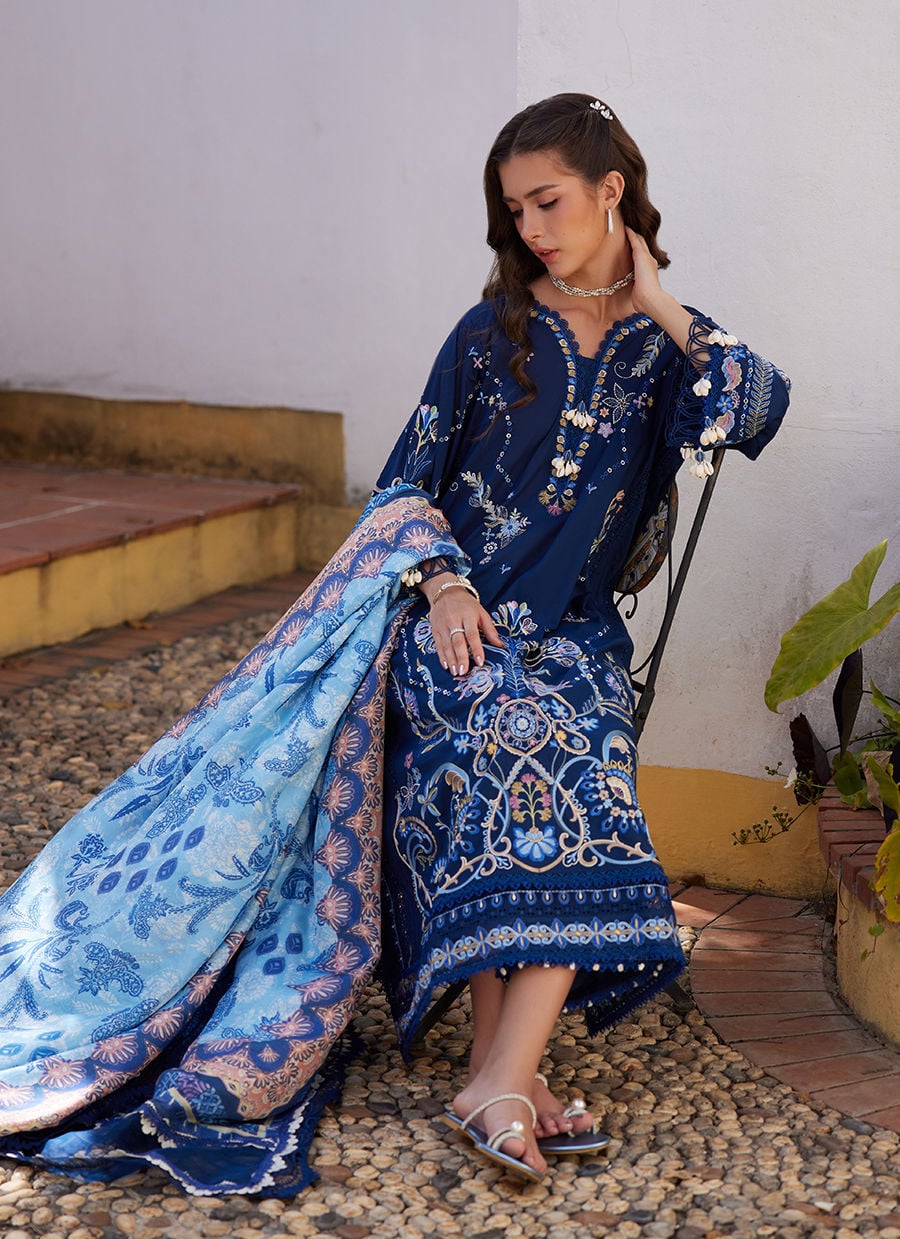 Nia Navy | Luxury Lawn | FARAH TALIB AZIZ