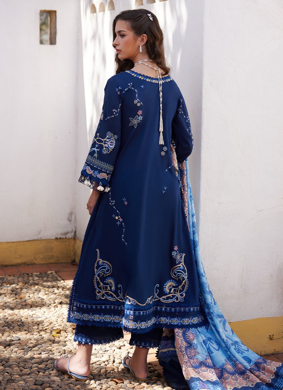 Nia Navy | Luxury Lawn | FARAH TALIB AZIZ
