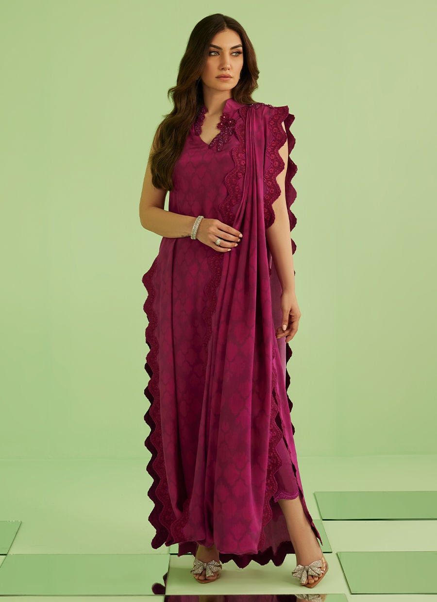 Lilia Long Shirt With Drape Dupatta | Veya- A Draped Capsule | FARAH TALIB AZIZ