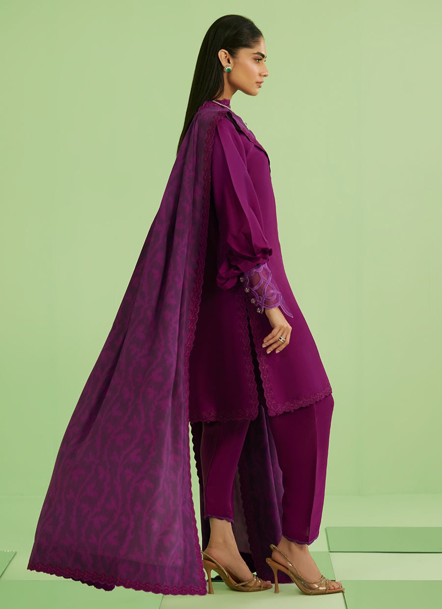 Aine Short Shirt With Drape Dupatta | Veya- A Draped Capsule | FARAH TALIB AZIZ