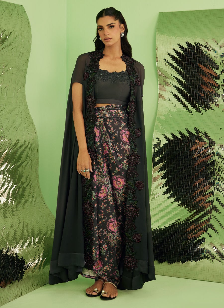 Azalea Cape And Skirt | Veya- A Draped Capsule | FARAH TALIB AZIZ