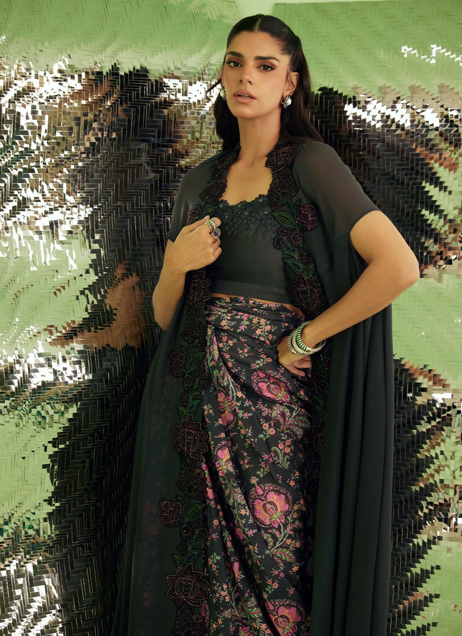 Azalea Cape And Skirt | Veya- A Draped Capsule | FARAH TALIB AZIZ