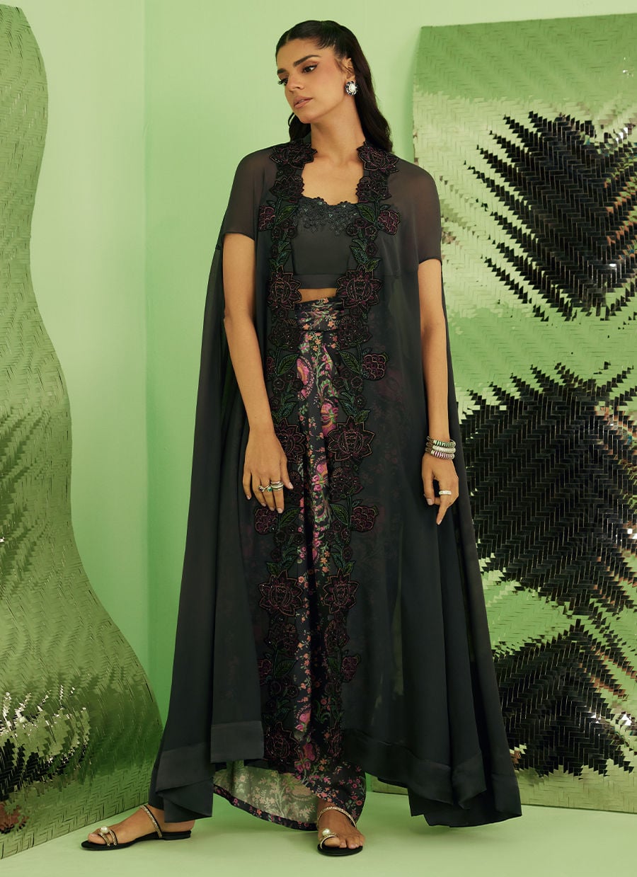 Azalea Cape And Skirt | Veya- A Draped Capsule | FARAH TALIB AZIZ