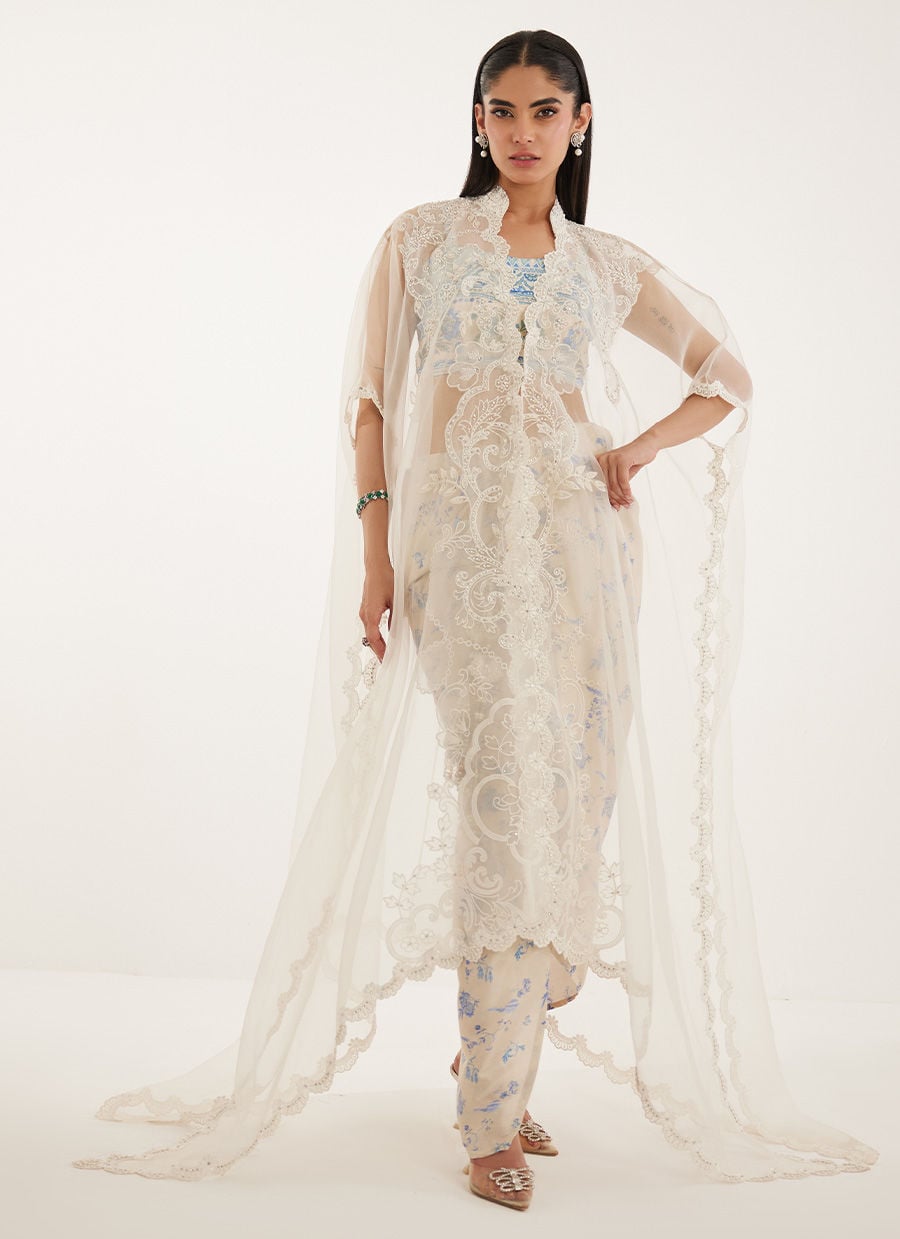 Diana Cape With Skirt | Veya- A Draped Capsule | FARAH TALIB AZIZ