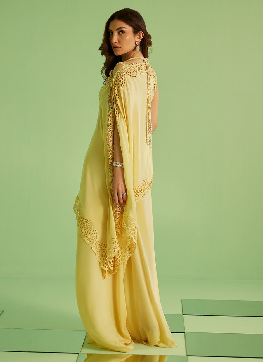 Solenne Shirt And Drape Dupatta With Pants | Veya- A Draped Capsule | FARAH TALIB AZIZ