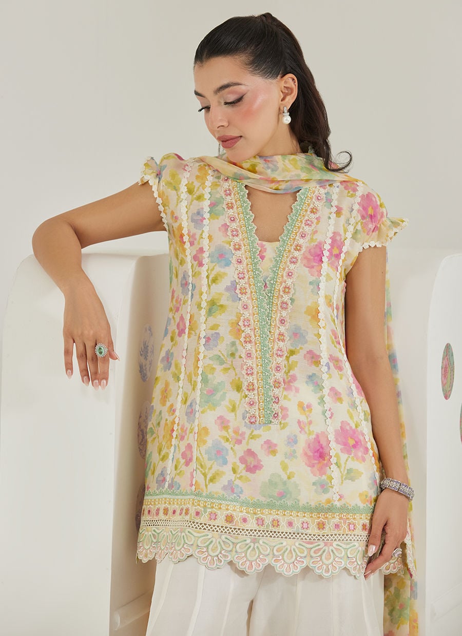 Runa Short Shirt And Dupatta | Tara Eid'26 | FARAH TALIB AZIZ