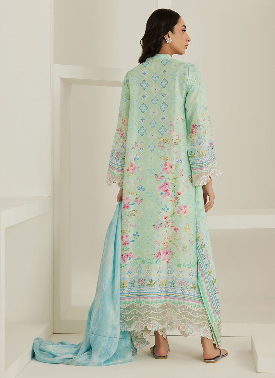 Runa Aqua Kaftan And Dupatta | Tara Eid'26 | FARAH TALIB AZIZ