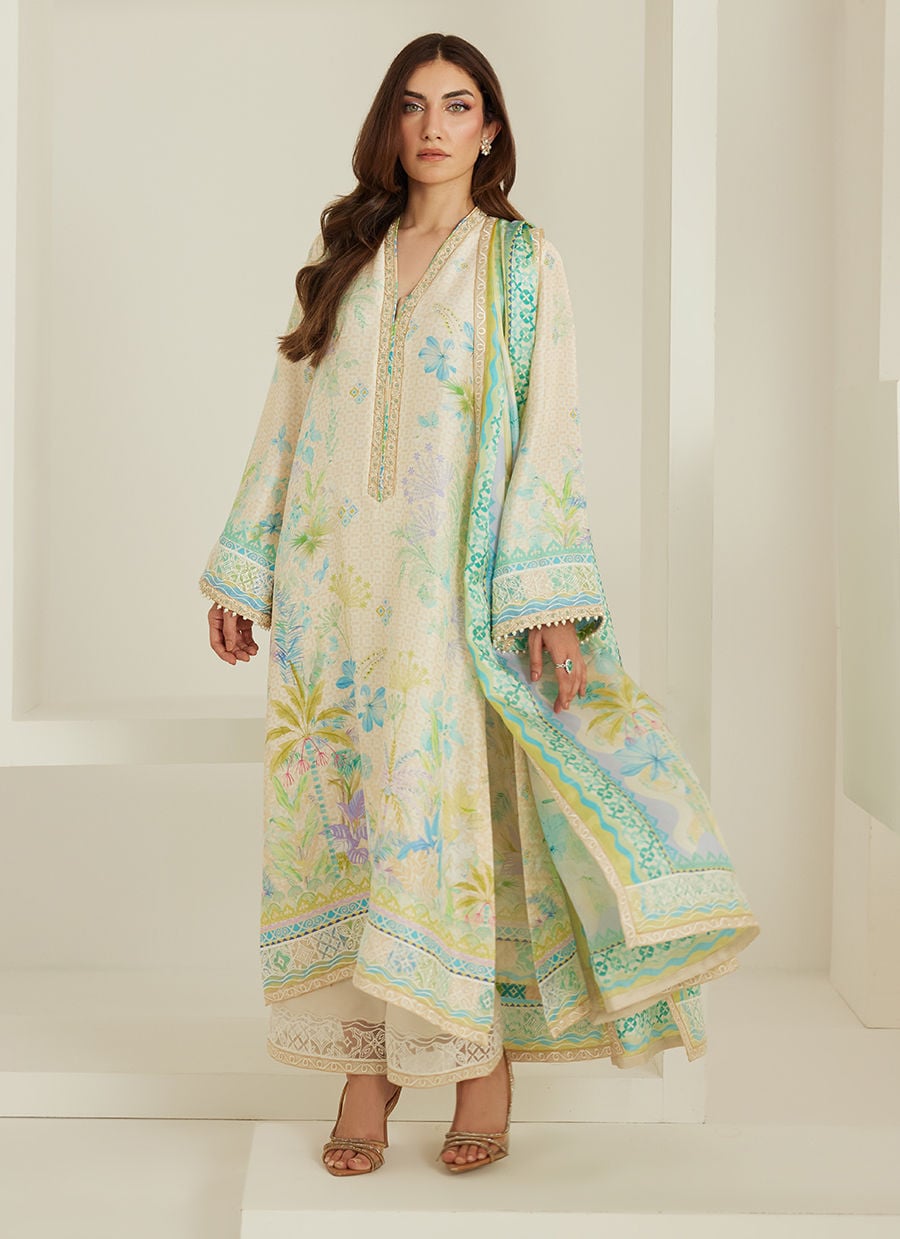 Palm Ivory Shirt And Dupatta | Tara Eid'26 | FARAH TALIB AZIZ