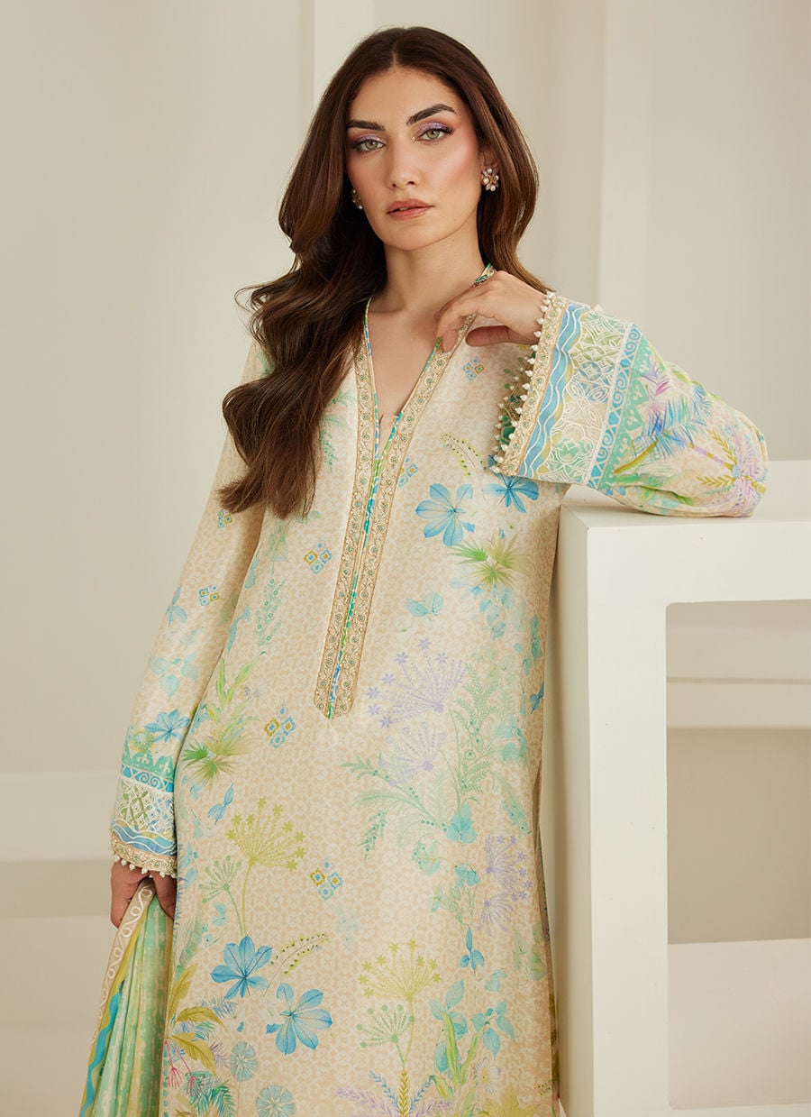 Palm Ivory Shirt And Dupatta | Tara Eid'26 | FARAH TALIB AZIZ
