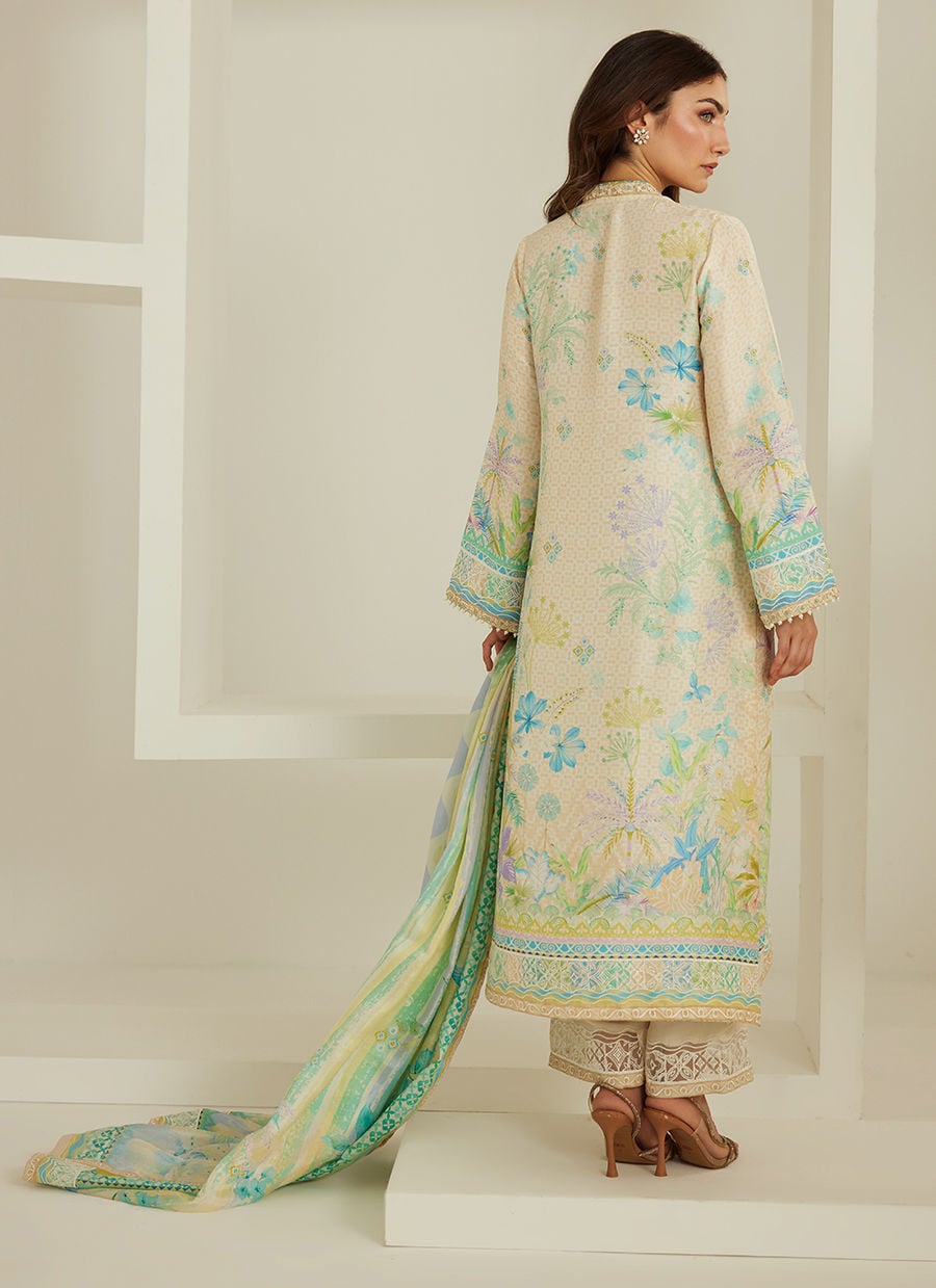 Palm Ivory Shirt And Dupatta | Tara Eid'26 | FARAH TALIB AZIZ
