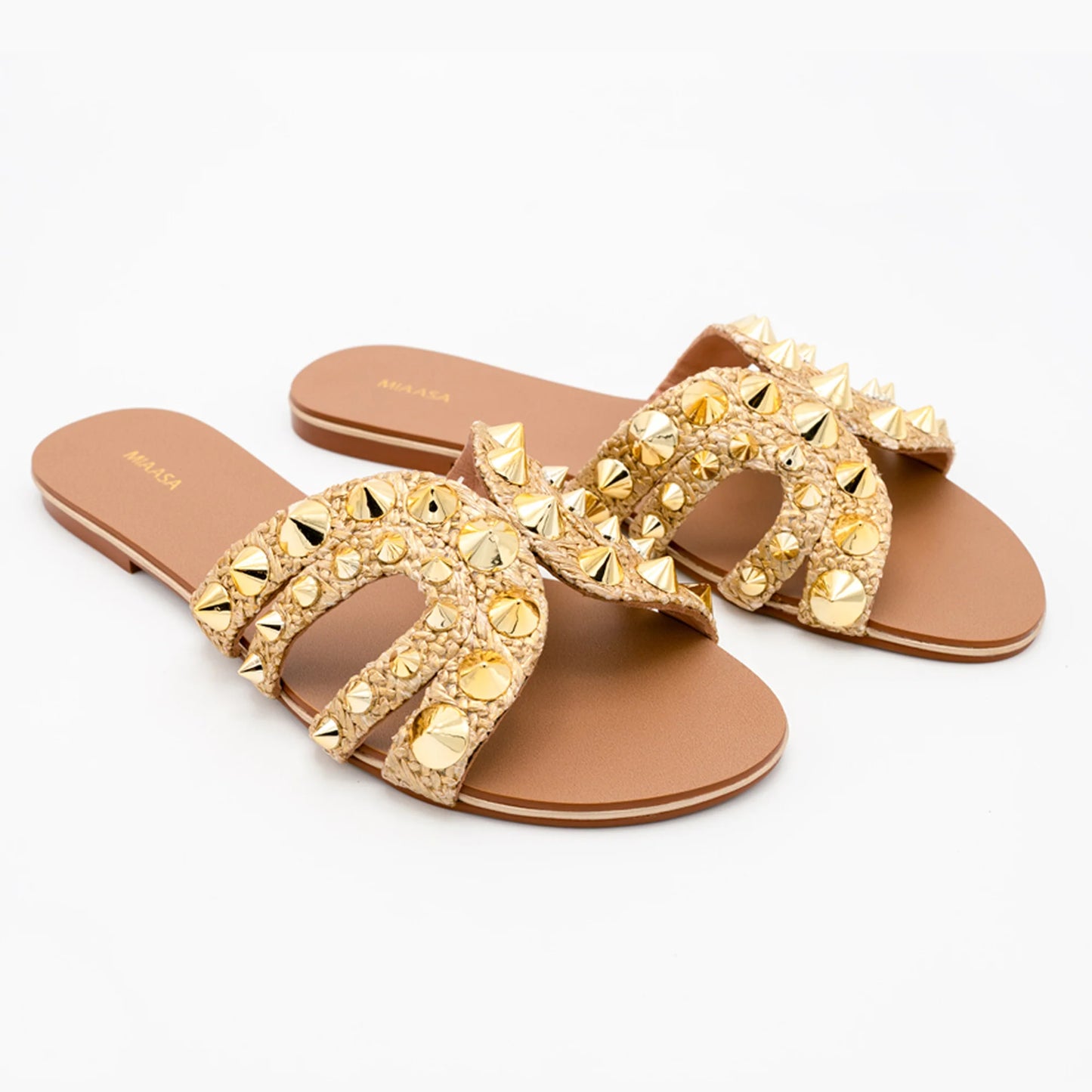 Zee Studs 2.0- Gold | Miaasa | Footwear