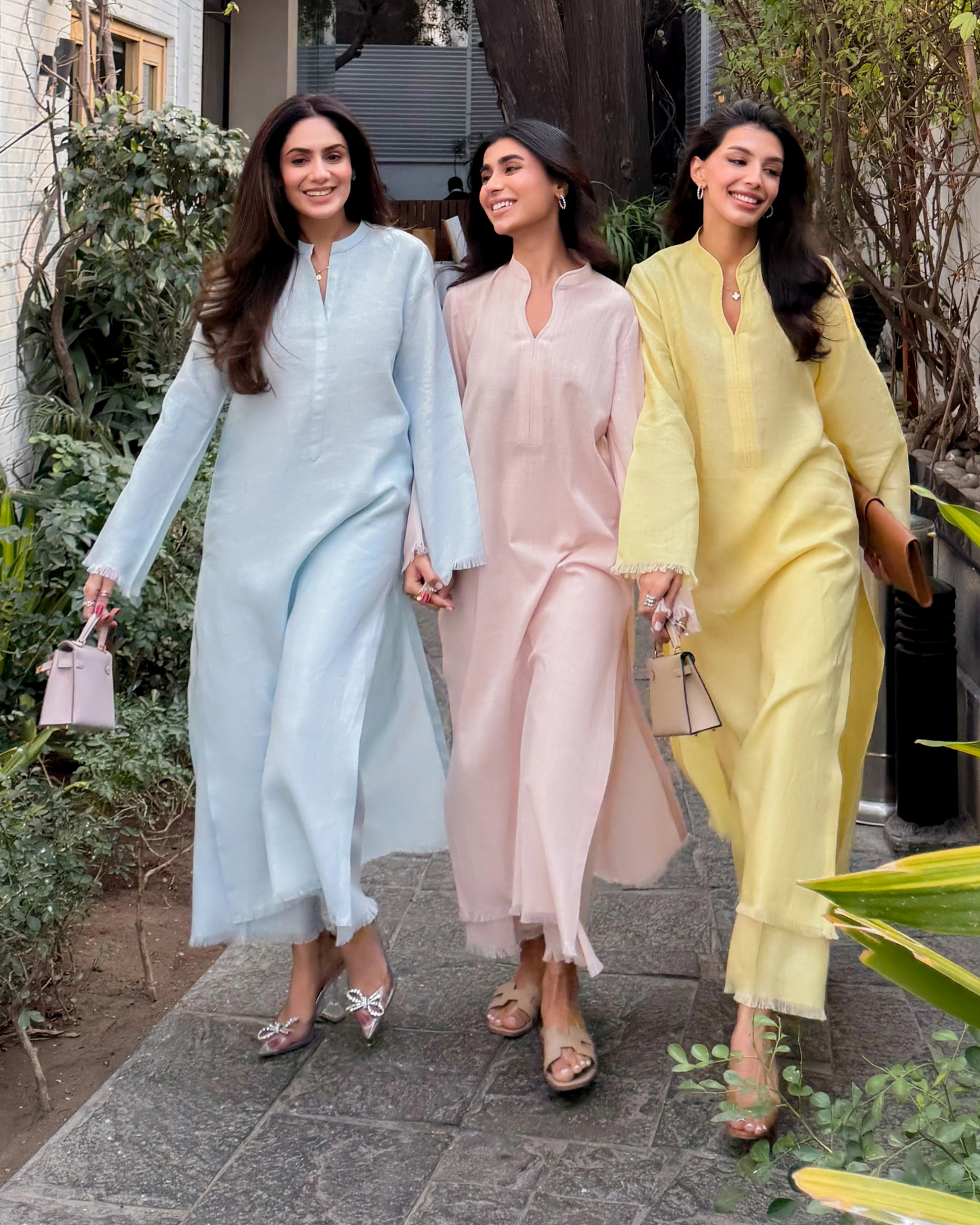 Light Yellow Linen Fringe Set | LIRA