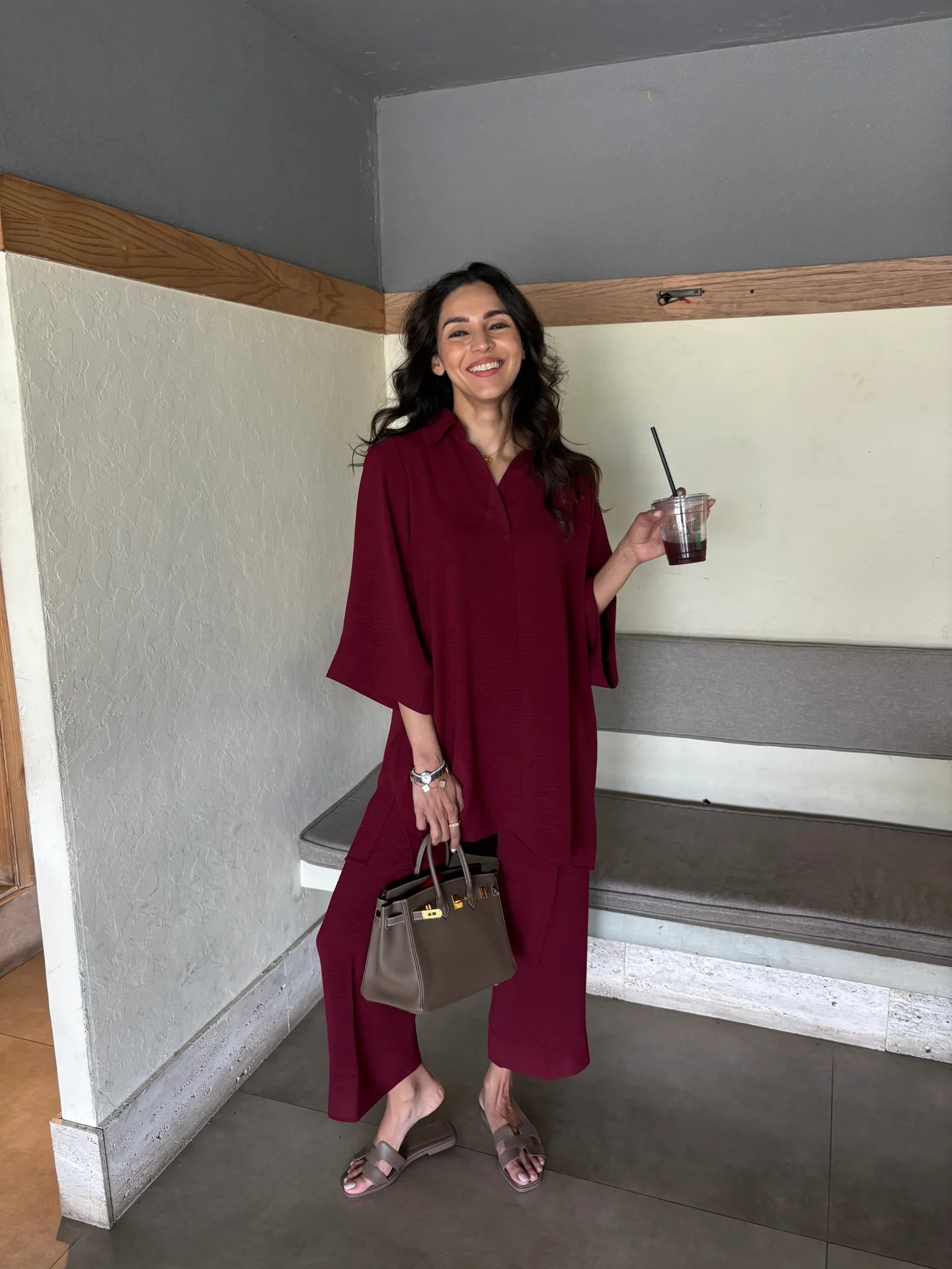 WINE RED TOBY SET | Sak Atelier