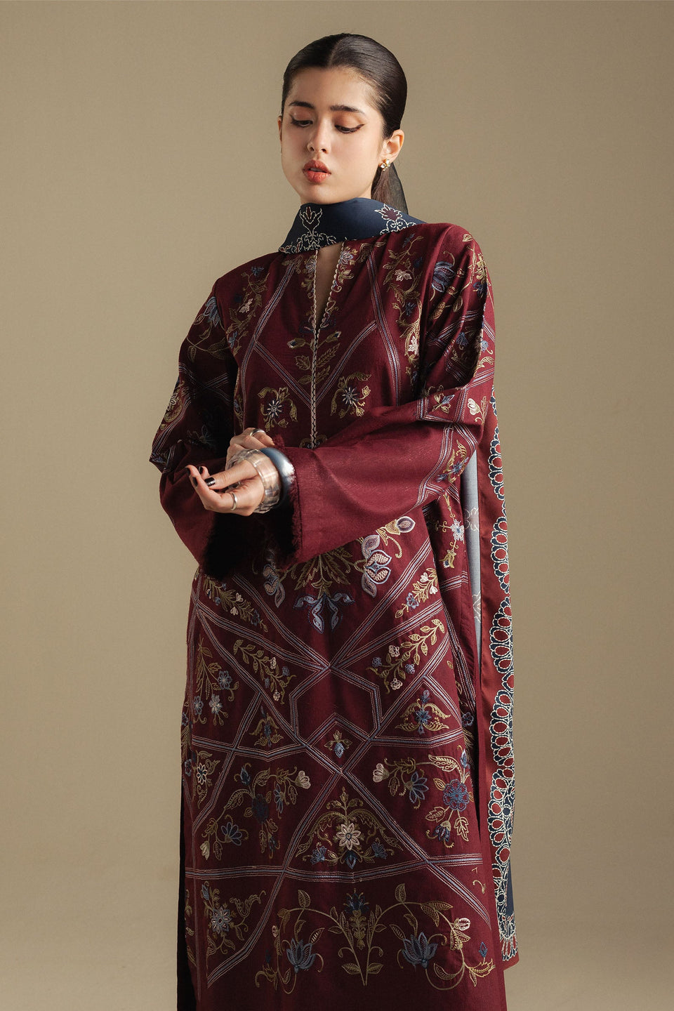 CORAL-4B | Coco Winter Unstitched’25 | Zara Shahjahan
