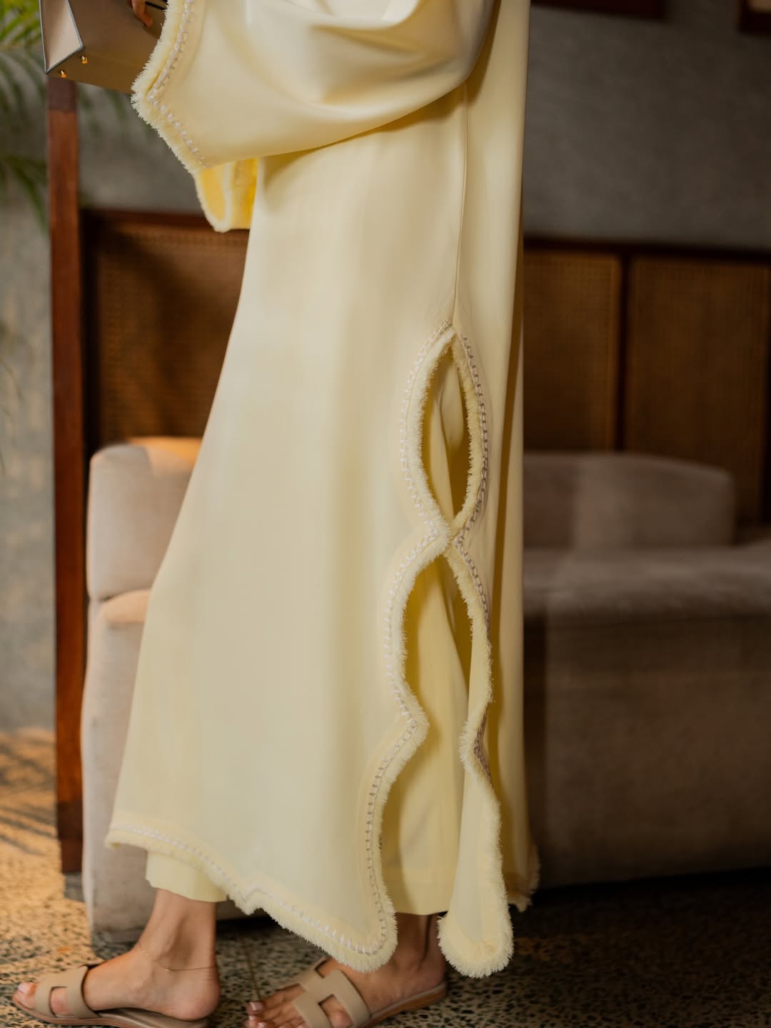 Light Yellow Embroidered Thread Set | LIRA