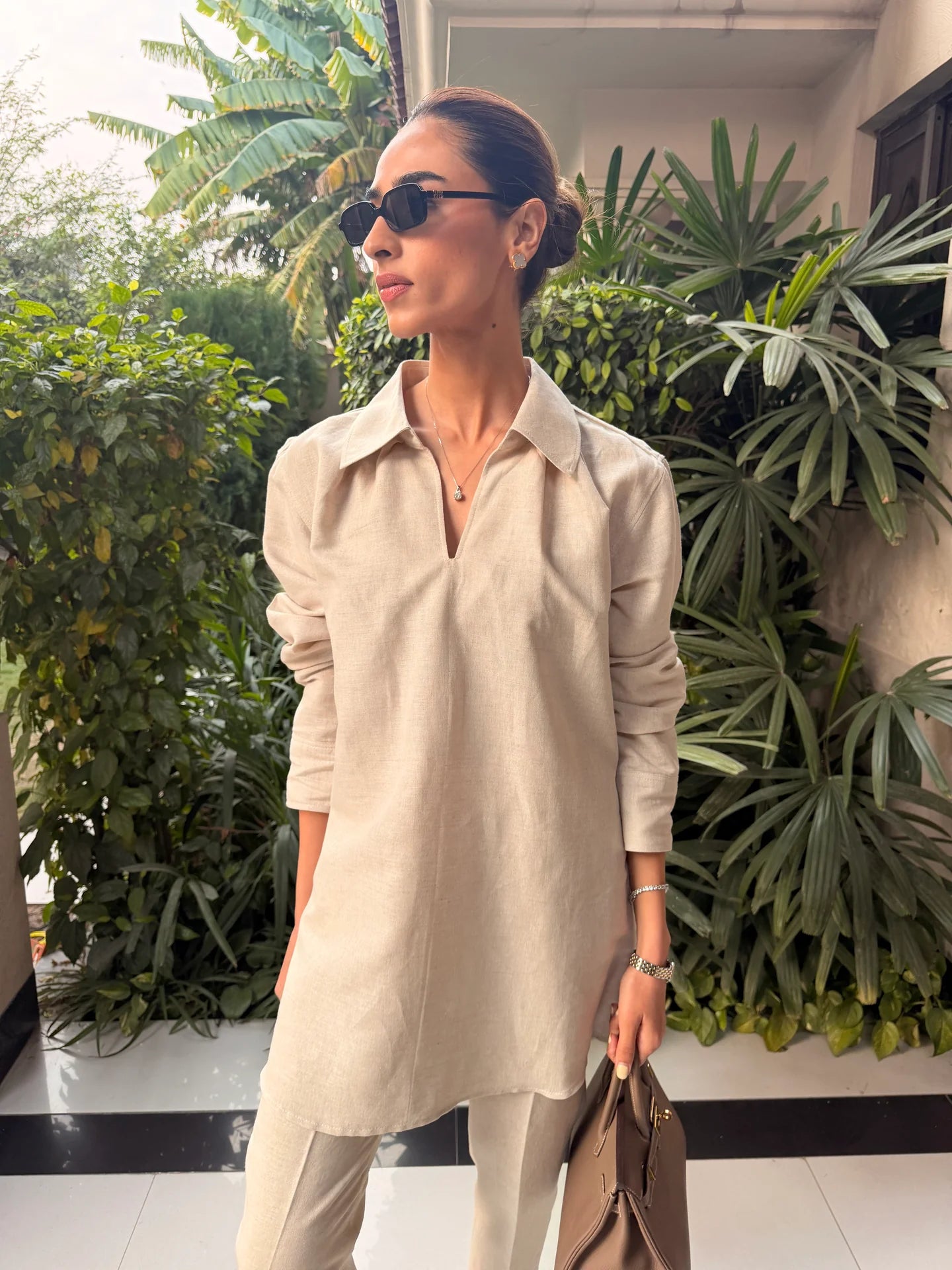 Beige Bow Set | Sak Atelier