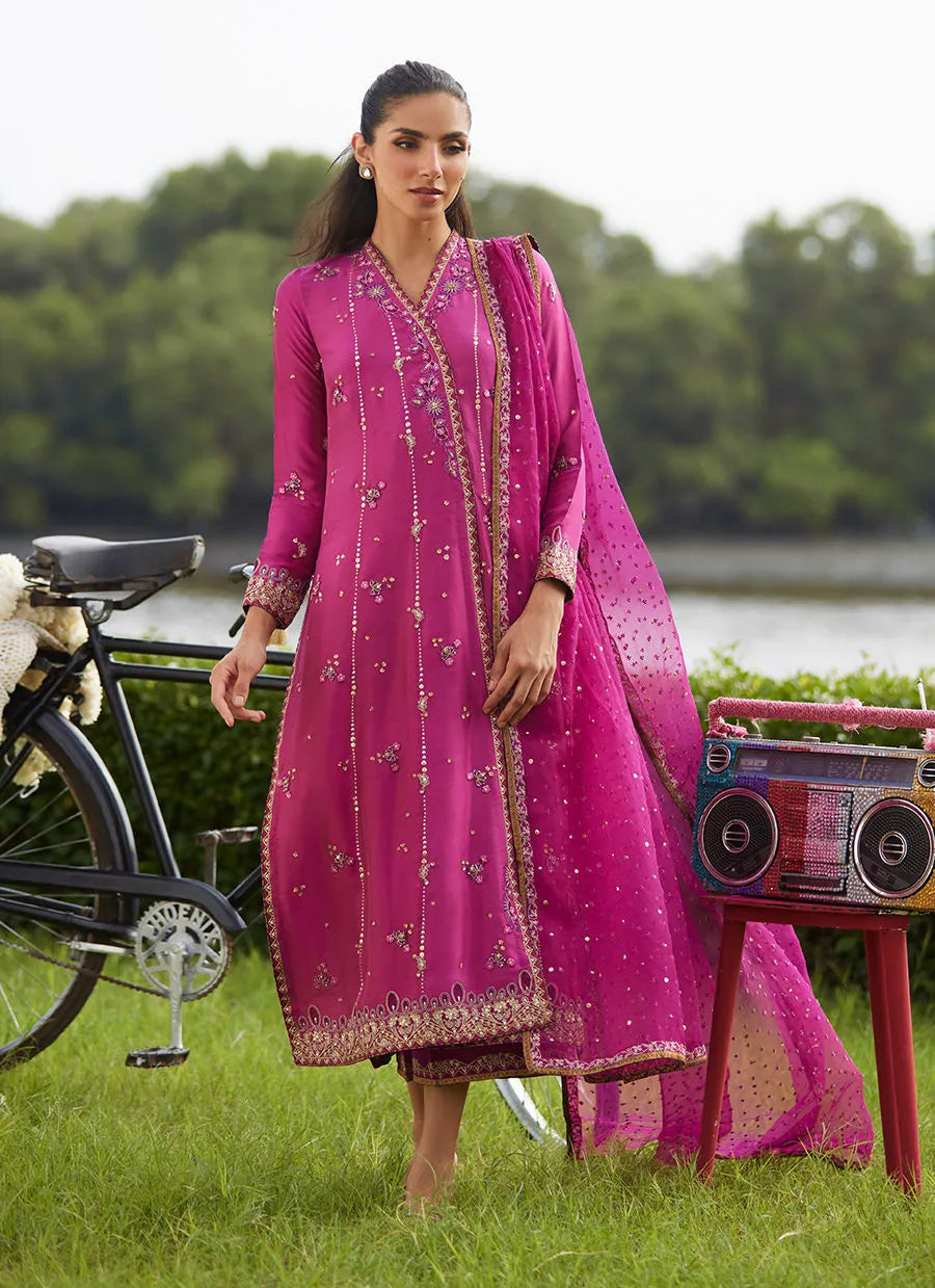 Mirage Magenta Shirt And Dupatta | Mayna Festive Luxe Pret '25 | FARAH TALIB AZIZ