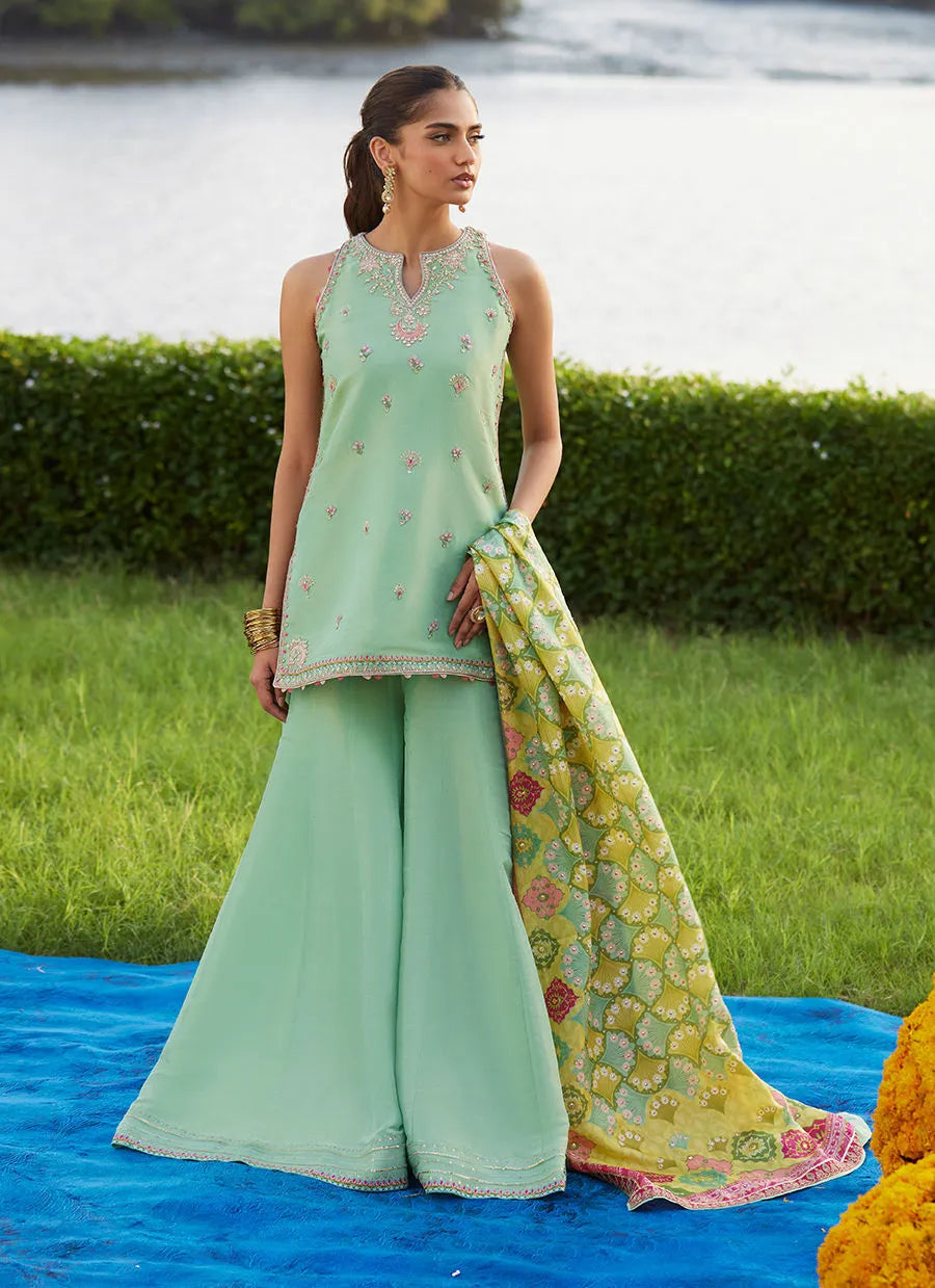 Cascade Mint Shirt And Dupatta | Mayna Festive Luxe Pret '25 | FARAH TALIB AZIZ