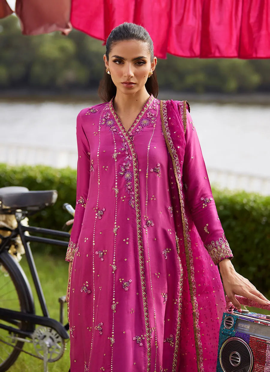 Mirage Magenta Shirt And Dupatta | Mayna Festive Luxe Pret '25 | FARAH TALIB AZIZ