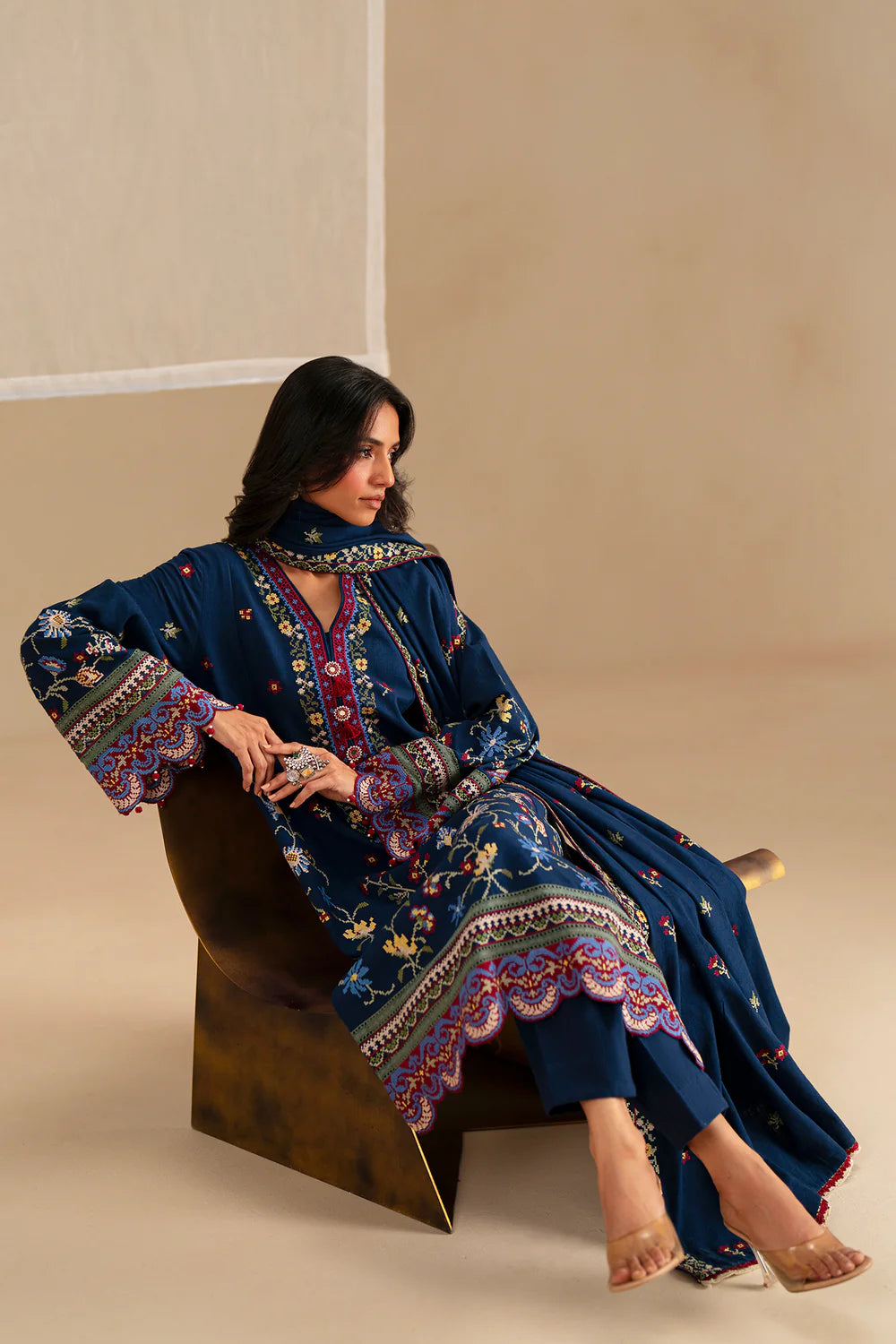 INDIGO BLUE | E0781/203/622 | Unstitched Winter '25 | Ethnc