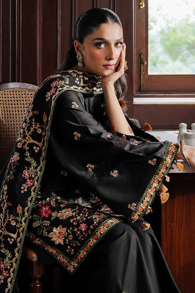 RAVEN BLOSSOM-3PC SATIN EMBROIDERED SUIT| Cross Stitch