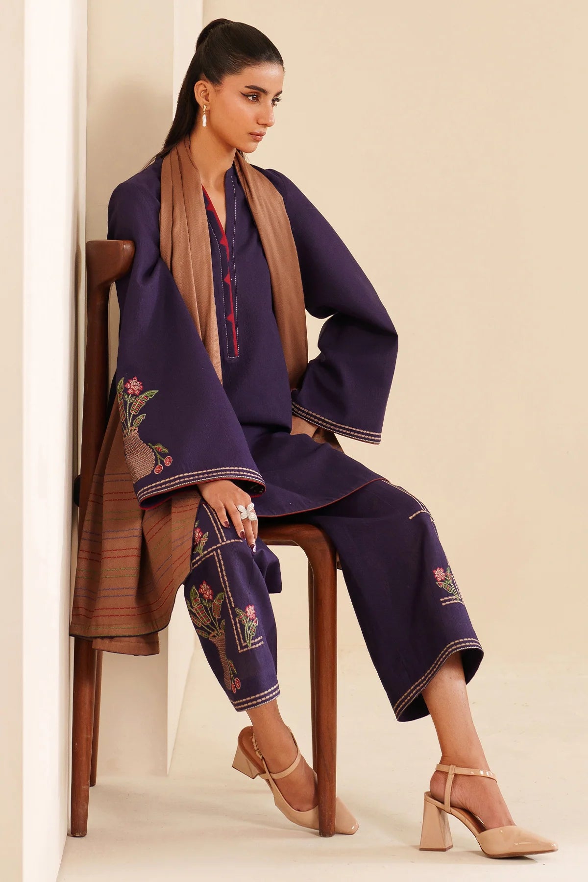 JZ-RTW-1263-1 | EMBROIDERED KHADDAR | Jazmin