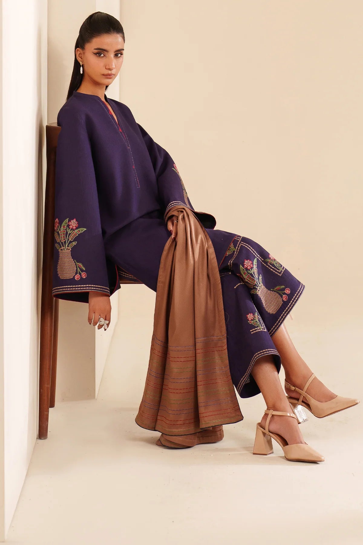 JZ-RTW-1263-1 | EMBROIDERED KHADDAR | Jazmin