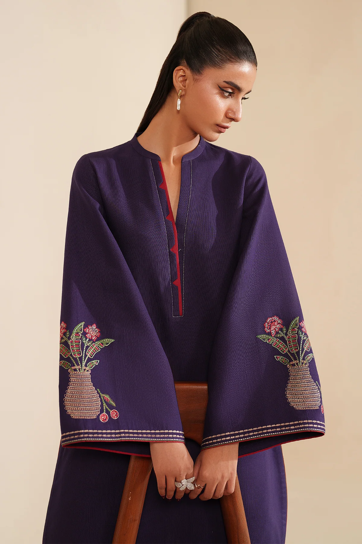 JZ-RTW-1263-1 | EMBROIDERED KHADDAR | Jazmin